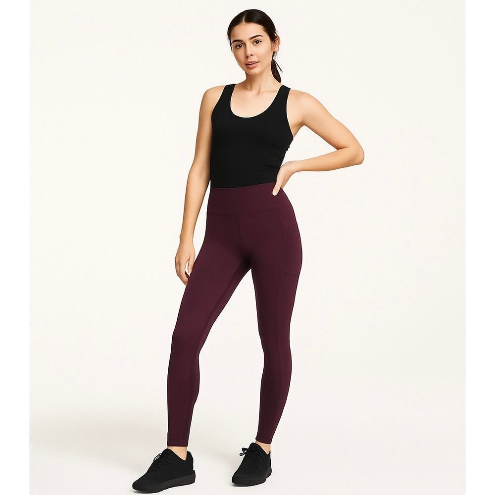Victoria’s Secret Burgundy High Waist Pocket Leggings Size XS
